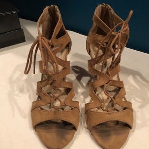 Brown lace up sandles
